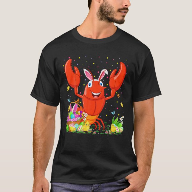Easter Crawfish Bunny Egg Hunting Crawfish Easter T-Shirt (Front)