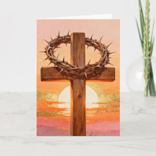Easter Cross and Rising Sun Holiday Card