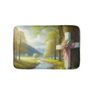 Easter cross bath mat