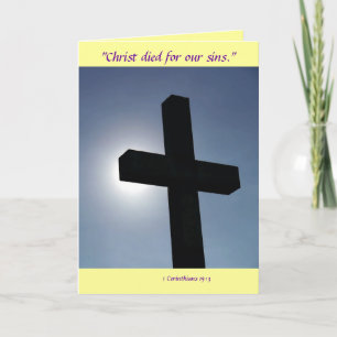 Easter Cross Christ Died For Our Sins III Holiday Card
