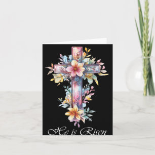 Easter Cross He Is Risen Card