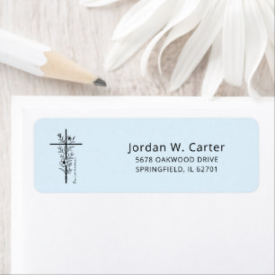 Easter Cross He is Risen Floral Pastel Blue