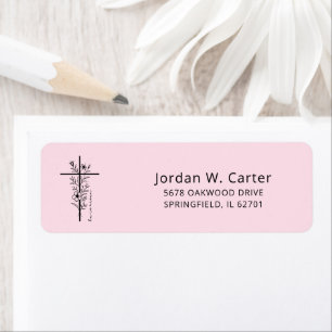 Easter Cross He is Risen Floral Pastel Pink