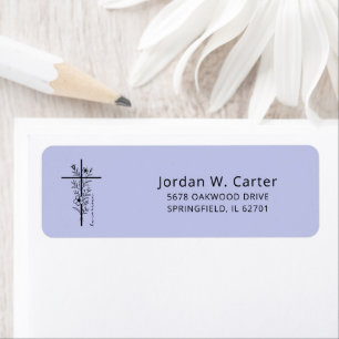Easter Cross He is Risen Floral Pastel Purple