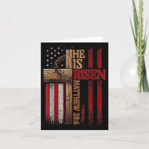 Easter Cross He Is Risen Jesus Christian Men Women Card