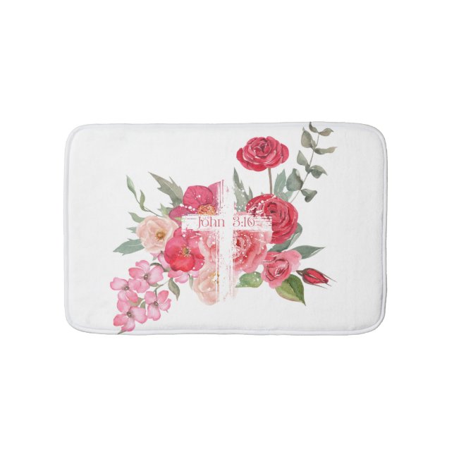Easter/Cross/John3:16/Jesus Bath Mat (Front)