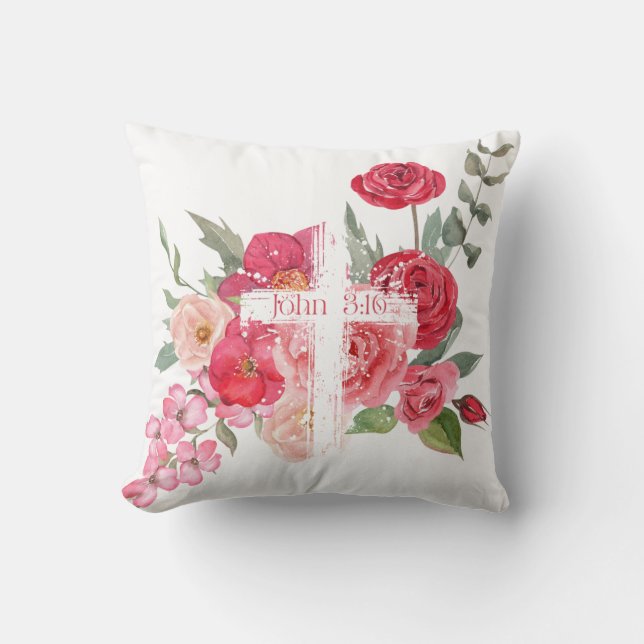 Easter/Cross/John3:16/Jesus Cushion (Front)