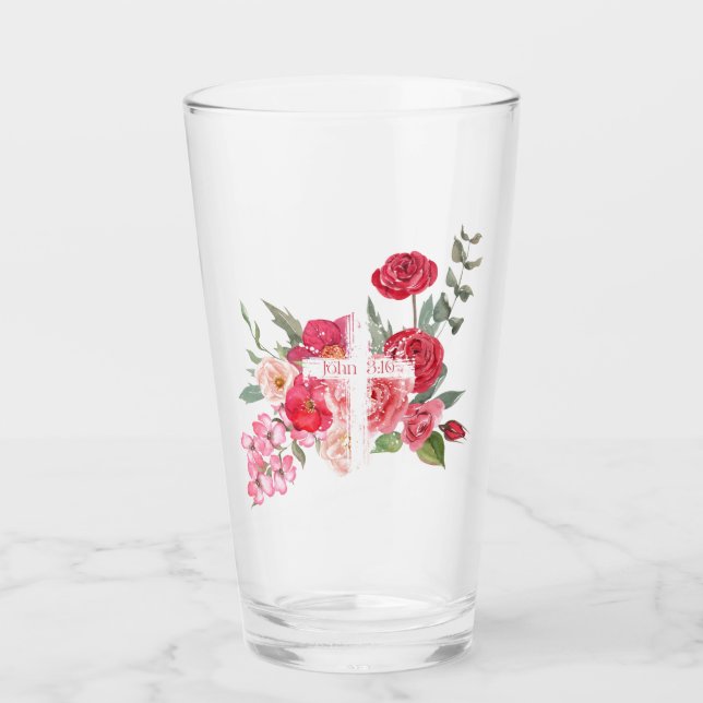 Easter/Cross/John3:16/Jesus Glass (Front)
