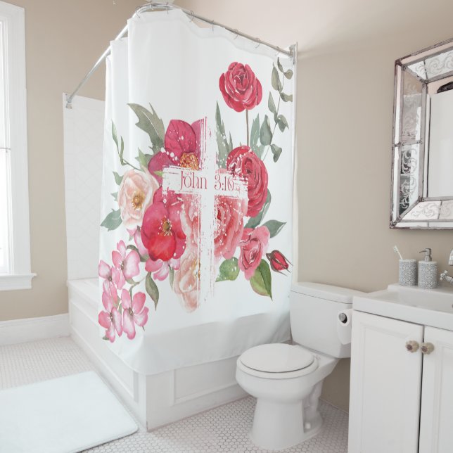 Easter/Cross/John3:16/Jesus Shower Curtain (In Situ)