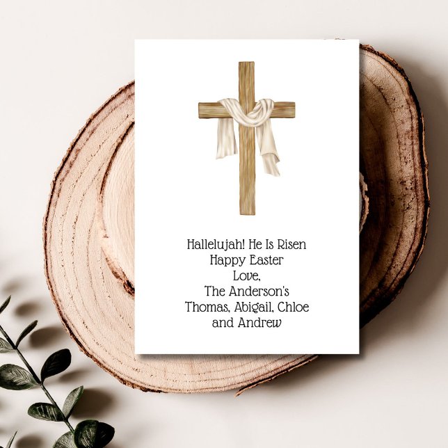 Easter Cross Shroud Religious Christian Holiday Card (Easter Cross Shroud Christian Religious Card Personalized Message)