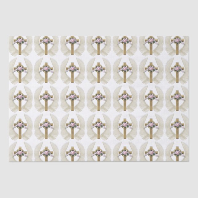 Easter cross with Angel wings tissue paper (Front)