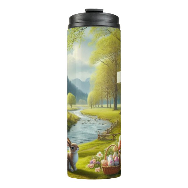 Easter cross with bunny & eggs thermal tumbler (Front)