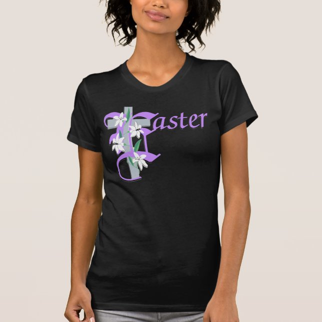 Easter Cross with Lilly T-Shirt (Front)