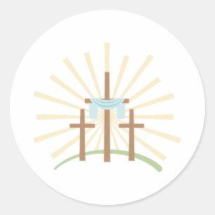 Easter Crosses Classic Round Sticker