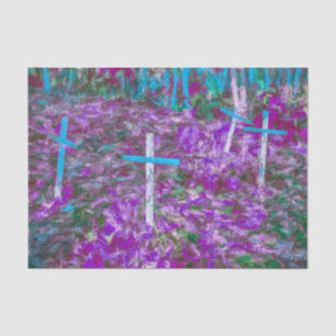 Easter Crosses Purple Blue Green Cemetery Art Tissue Paper