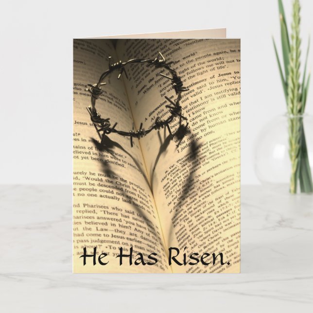 Easter Crown and Bible Elegant Verse Custom Card (Front)