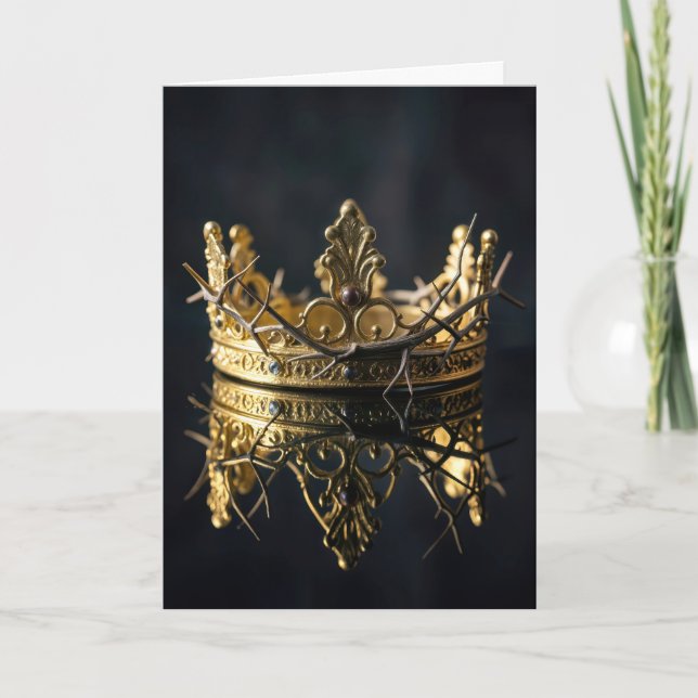 Easter Crown of Thorns With King's Gold Crown Card (Front)