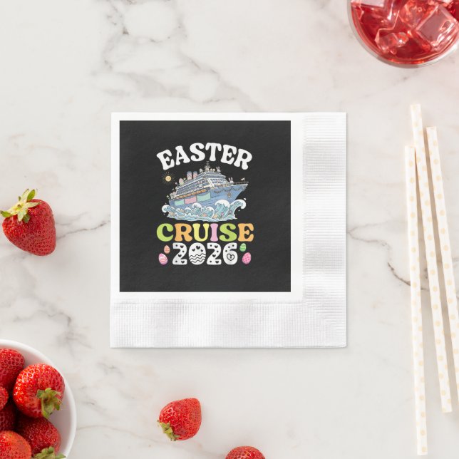 Easter Cruise 2026 Vacation Bunny Ship Spring  Napkin (Insitu)