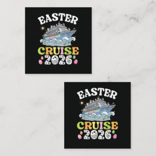 Easter Cruise 2026 Vacation Bunny Ship Spring Square Business Card