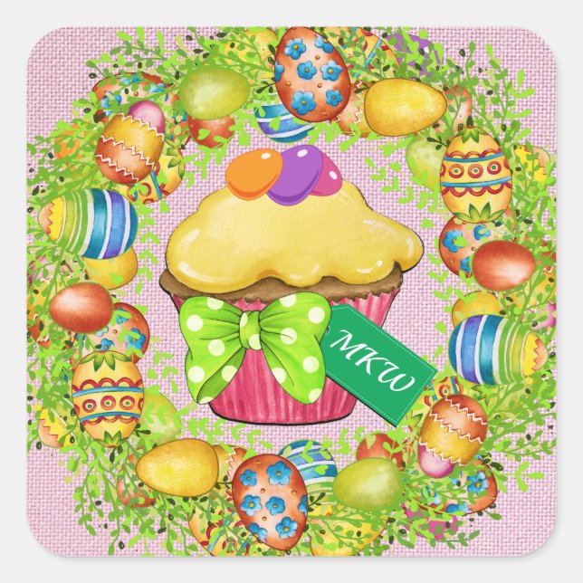 Easter Cupcake Sticker (Front)
