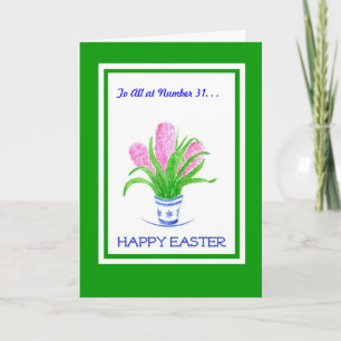 Easter Customisable Greeting Card - Hyacinths