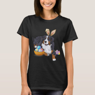 Easter Cute Bernese Mountain Dog Lover Bunny Eggs  T-Shirt