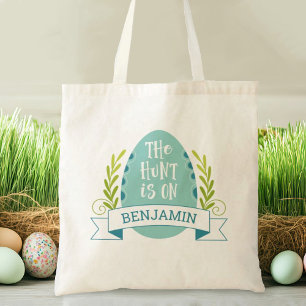 Easter Cute Blue Egg Hunt Tote Bag