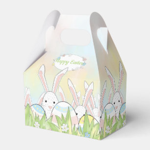 Easter cute bunny and eggs favour box