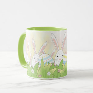 Easter cute bunny and eggs mug