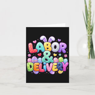 Easter Cute Bunny Egg Nursing Labour And Delivery Card