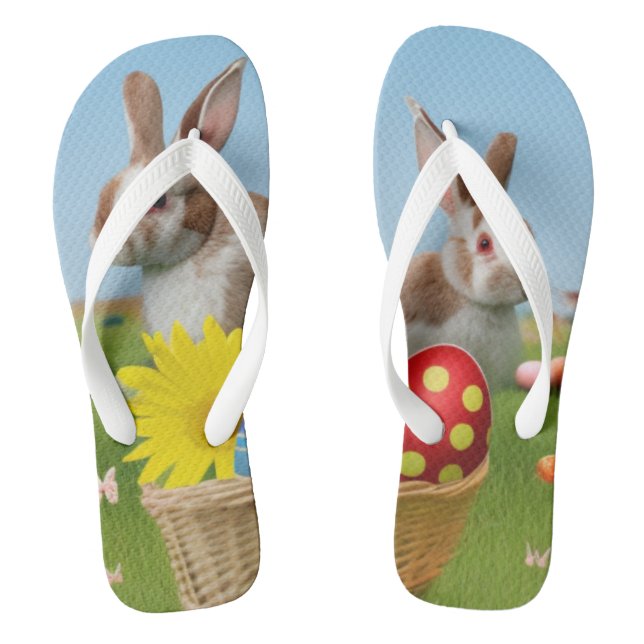 Easter Cute Bunny for a positive mood   Jandals (Footbed)