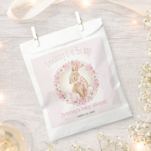 Easter Cute Bunny Spring Pink Girl Baby Shower Favour Bags