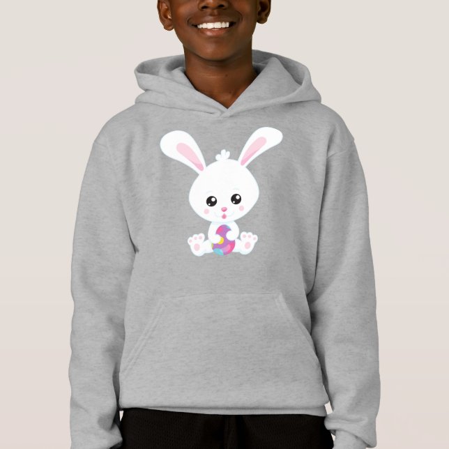 Easter, Cute Bunny, White Bunny, Easter Eggs (Front)