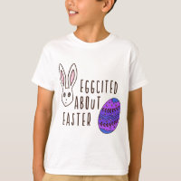 Easter Cute Eggcited About Easter Pun Quote Funny