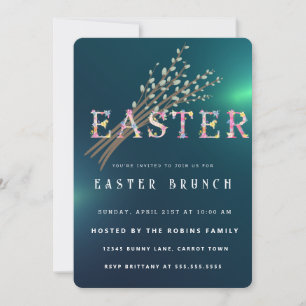  Easter Cute Flowers Invitation