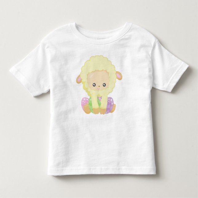 Easter, Cute Sheep, Little Sheep, Easter Eggs Toddler T-Shirt (Front)