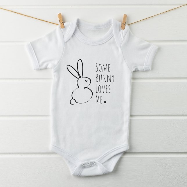 Easter Cute Some Bunny Loves Me Baby Bodysuit (Creator Uploaded)