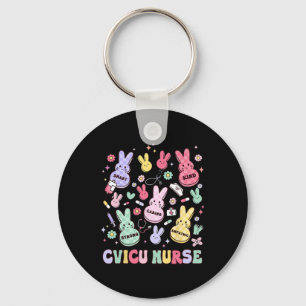 Easter Cvicu Cardiac Nurse Bunny Paediatrics Retro Key Ring