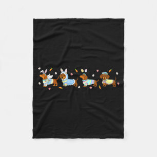 Easter dachshund bunny eggs for teens boys girls fleece blanket