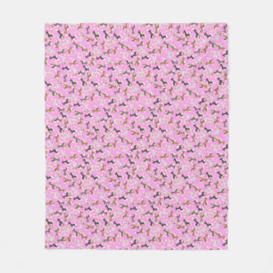 Easter Dachshund (Pink) Fleece Blanket