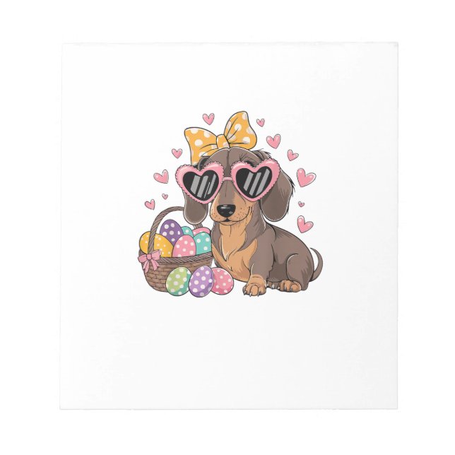 Easter Dachshunds Cute Dachshund T-Shirt Notepad (Front)