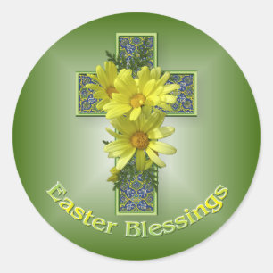 Easter Daisies Cross Blessings Stickers