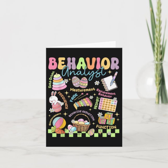 Easter Day Behaviour Analyst Bunny Aba Behaviour T Card (Front)