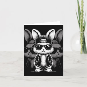 Easter Day Boys Bunny Face Sungles Easter Day Card
