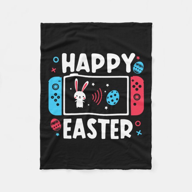 Easter Day Boys Gamer Shirt Video Game Controller  Fleece Blanket (Front)