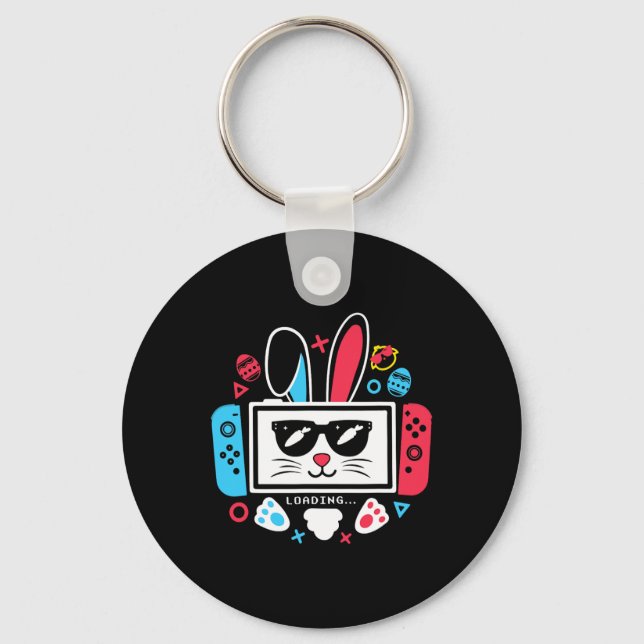 Easter Day Boys Gamer Shirt Video Game Controller  Key Ring (Front)