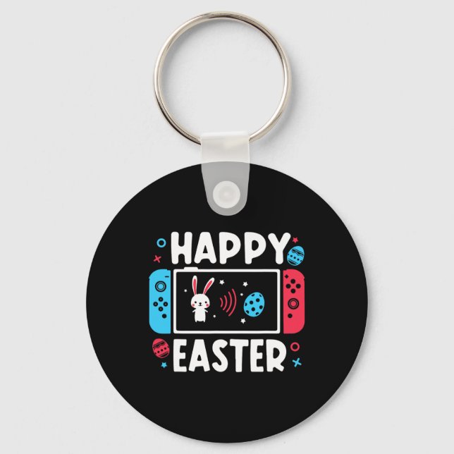 Easter Day Boys Gamer Shirt Video Game Controller  Key Ring (Front)