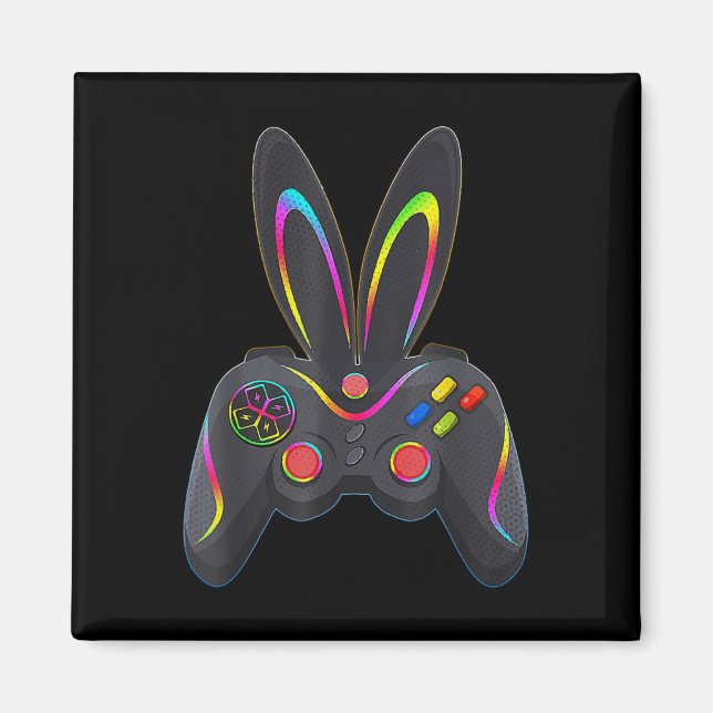 Easter Day Boys Gamer Video Game Controller Bunny  Magnet (Front)