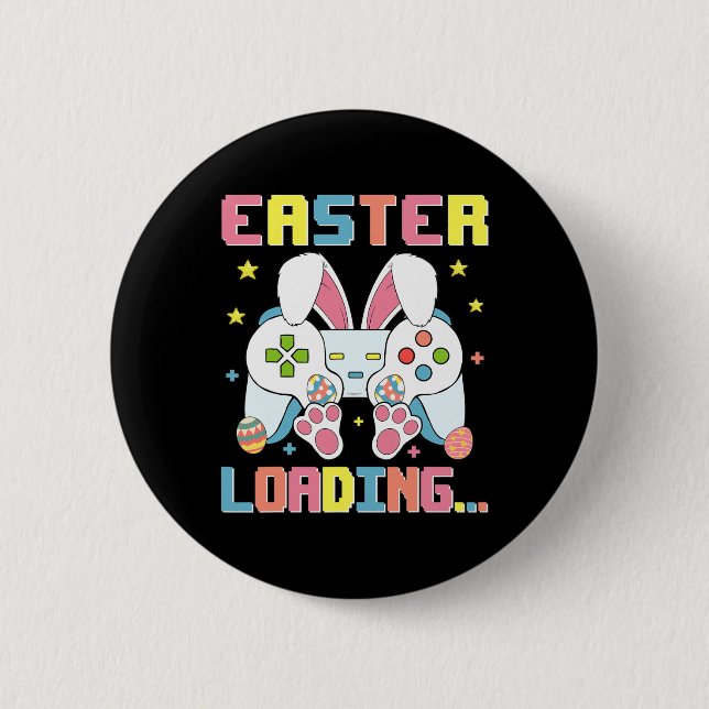 Easter Day Bunny Easter Loading Video Game Boys Gi 6 Cm Round Badge (Front)