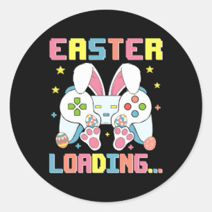 Easter Day Bunny Easter Loading Video Game Boys Gi Classic Round Sticker
